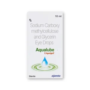 Aqualube Liquigel 10 ml Eye Drops – Carboxymethylcellulose & Glycerin Lubricant for Dry Eye Relief by Ajanta Pharma