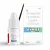 Bimat 3 ml with Brush Bimatoprost 0.03% Eye Drop Applicator – FDA-Approved Eyelash Growth Serum for Hypotrichosis and Glaucoma IOP Reduction