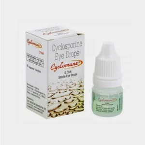 Cyclomune 0.05% Eye Drop – Cyclosporin Immunosuppressant for Chronic Dry Eye Treatment by Sun Pharma.