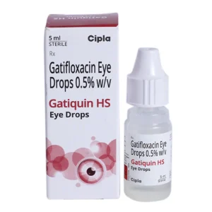 Gatiquin HS Eye Drop 5ml – Gatifloxacin 0.5% Antibiotic Eye Drop by Cipla for Bacterial Conjunctivitis Treatment.