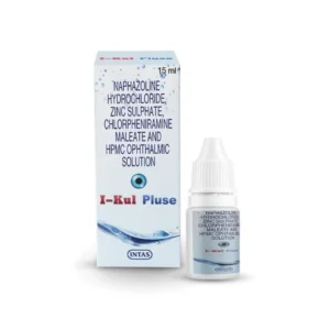 Intas I Kul Plus 15 ml Eye Drop – Naphazoline + Chlorpheniramine + HPMC + Zinc Sulphate Quad-Action Formula for Allergic Conjunctivitis, Eye Redness, Itching & Dryness Relief