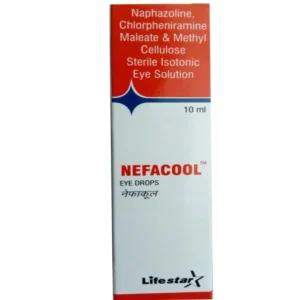 Mankind Nefacool 10 ml – Naphazoline + Chlorpheniramine + Methylcellulose for Allergic Conjunctivitis, Eye Redness & Dry Eye Relief
