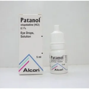 Patanol eye drops Olopatadine 0.1% bottle for allergic conjunctivitis relief.