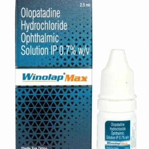 Winolap Max Eye Drop – Olopatadine 0.2% Antihistamine Eye Drops for Allergic Conjunctivitis Relief.